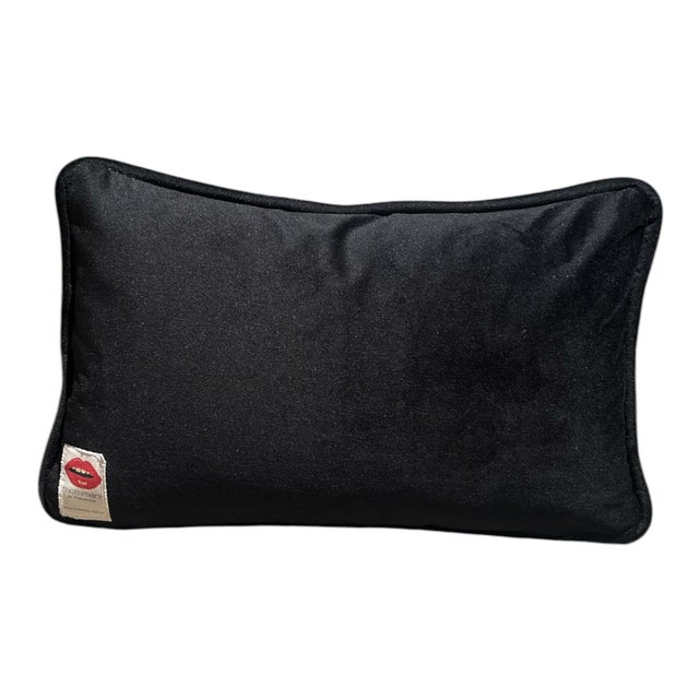 Contemporary Velvet "Cig Break" Custom Made Pillow, Original For Sale - Image 3 of 3