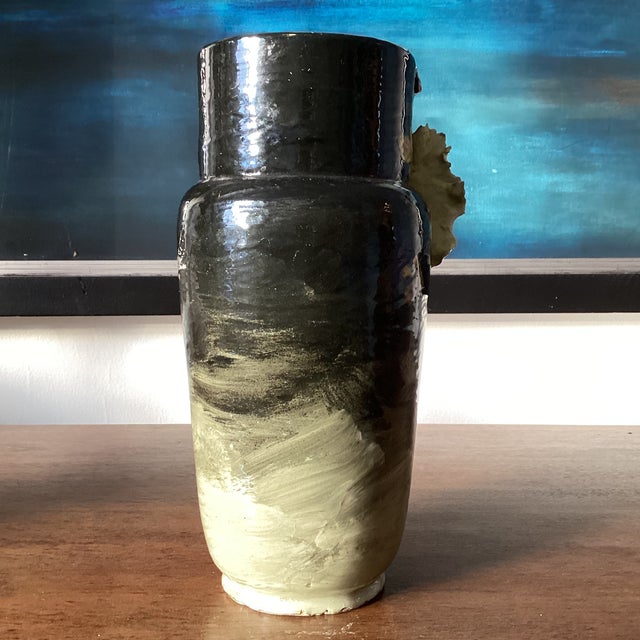 Art Nouveau Late 19th Century French Barbotine Art Pottery Vase by Edouard Gilles For Sale - Image 3 of 9