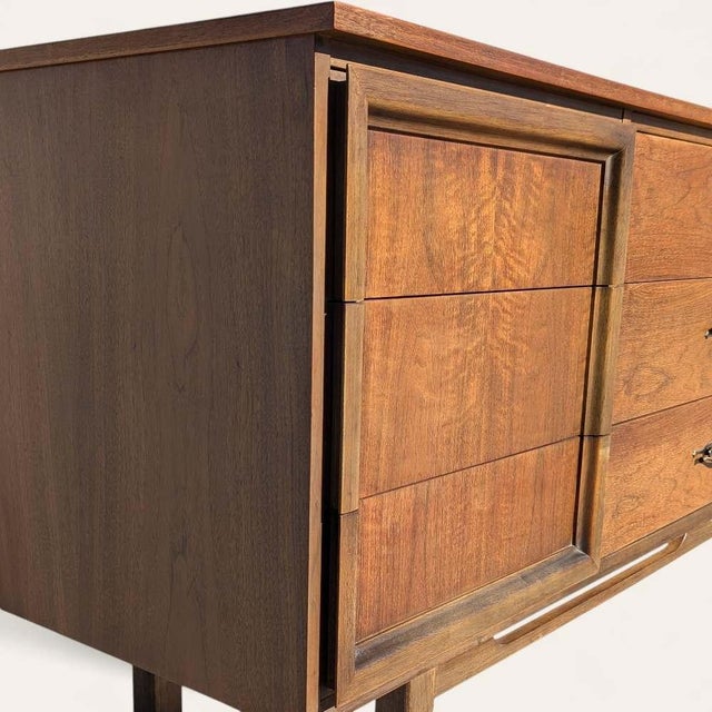 Late 20th Century L.A. Period Furniture Nine-Drawer Walnut Dresser For Sale - Image 15 of 18