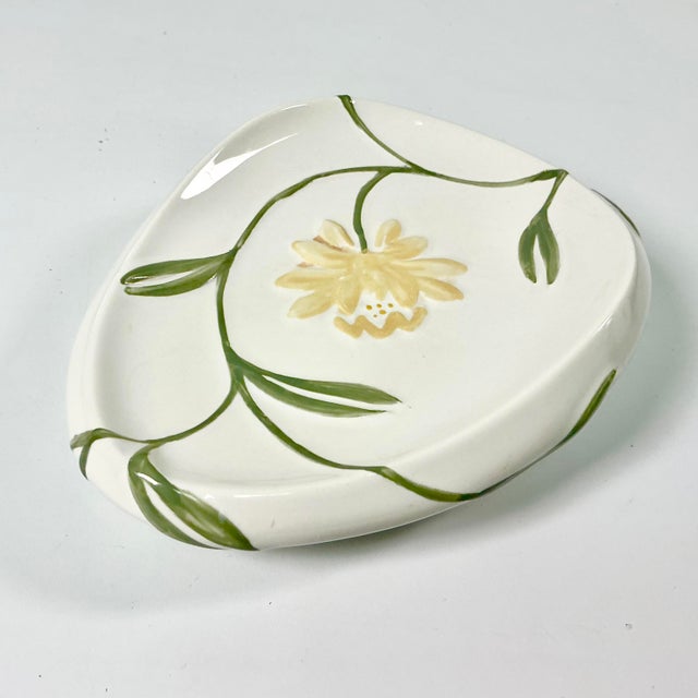 Asparagus 2019 Contemporary Art Nouveau Boho Chic Crosscill Penelope Ceramic Catchall-Soap Dish. For Sale - Image 8 of 11