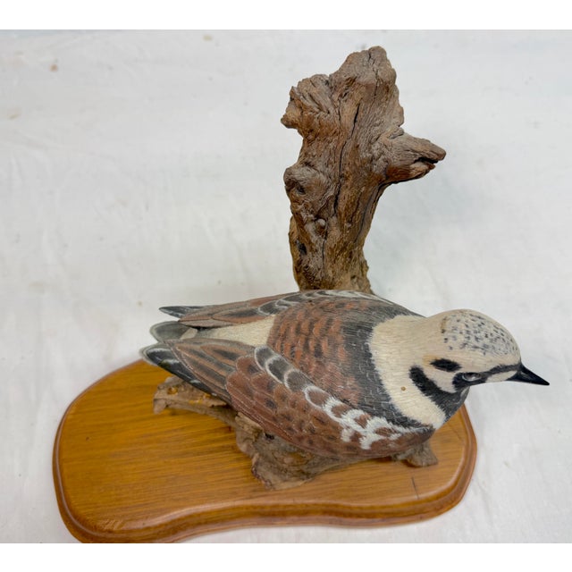Vintage Original Hand Carved Wood Chas Derascavage Bird Decoy Sculpture Statue For Sale - Image 9 of 17