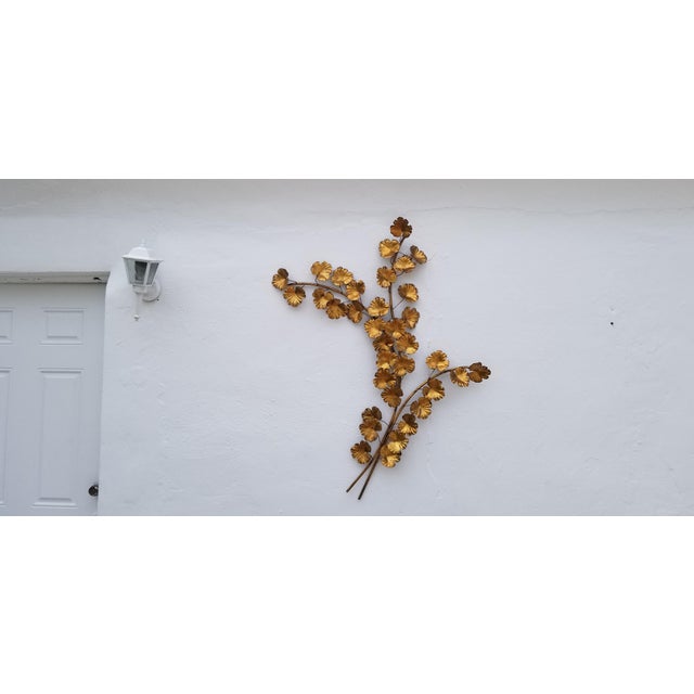 1960s Vintage Italian Gold Leaf Metal Wall Sculpture Chairish