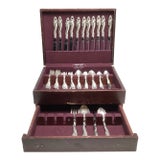 1950s Decor by Gorham Sterling Silver Flatware Set for 12 Service 75 Pieces For Sale