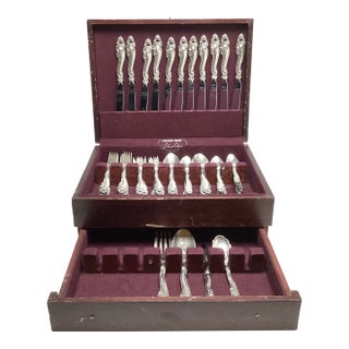 1950s Decor by Gorham Sterling Silver Flatware Set for 12 Service 75 Pieces For Sale
