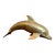 Vintage Mid-Century Solid Brass 21-Inch Leaping Dolphin Sculpture For Sale