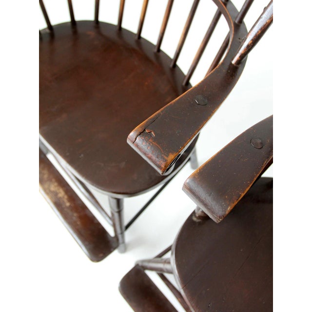 Wood Antique Windsor Billiard Chairs Pair For Sale - Image 7 of 18