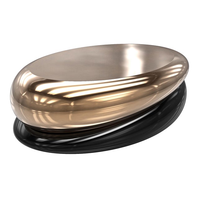 Art Deco "Bond" Coffee Table With Bronze, Stainless Steel, Handmade For Sale - Image 3 of 7