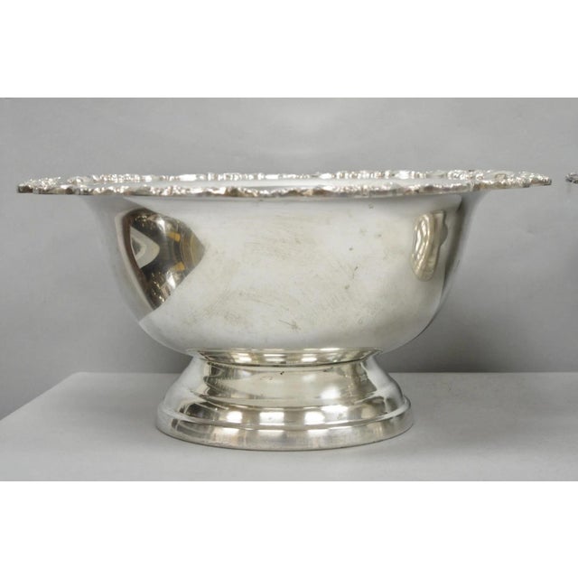 Metal Mid 20th Century Towle Victorian Silver Plated Punchbowl Champagne Chiller Ice Bucket - A Pair For Sale - Image 7 of 17