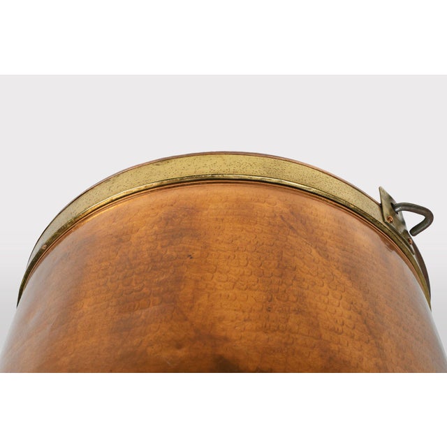 Metal Large Rustic Red Copper Kettle with Handle, France, 1850s For Sale - Image 7 of 12