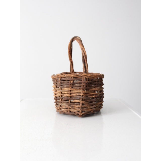 Mid 20th Century Vintage Rustic Twig Basket For Sale - Image 5 of 10
