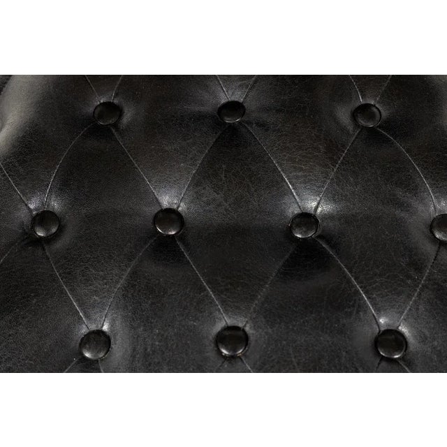 Mid-19th Century Ebonised and Leather Library Armchair For Sale - Image 6 of 8