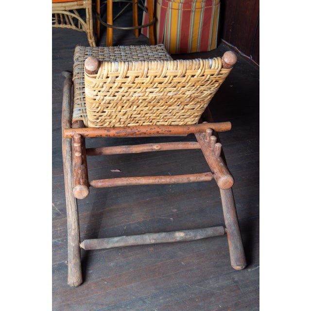 1990s 1990s Old Hickory Chaise Lounge, Hickory & Cane, Adirondack Style For Sale - Image 5 of 13