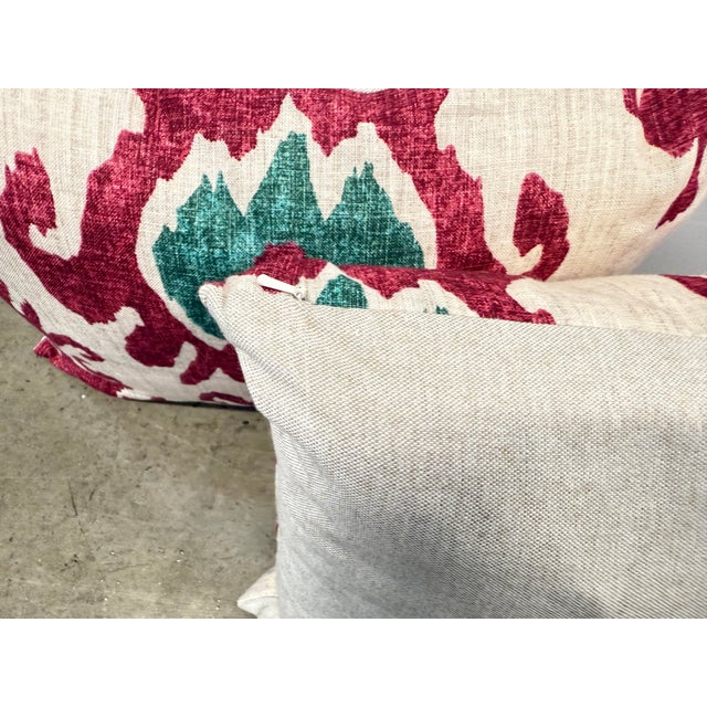 Magenta and Teal Ikat Lumbar Pillows – A Pair For Sale In Los Angeles - Image 6 of 12