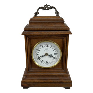 Vintage Wooden Fireplace Table Clock with Quartz Movement, 1960s For Sale