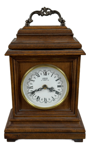 Vintage Wooden Fireplace Table Clock with Quartz Movement, 1960s