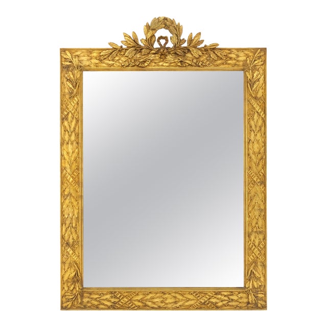 Fine Gold Gilt Gesso Italian 53x38 Rectangle Wall Mirror For Sale