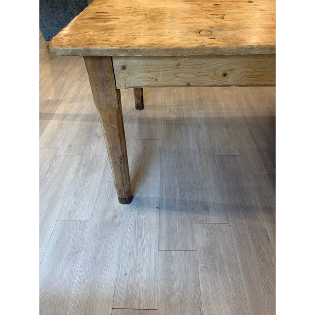 Copper Antique Irish Pine Country Farm Work Table For Sale - Image 8 of 12