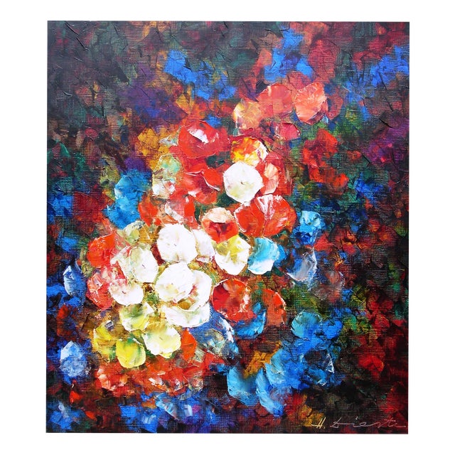 Hermann Dieste, Flowers, 1960s, Oil Painting on Canvas For Sale
