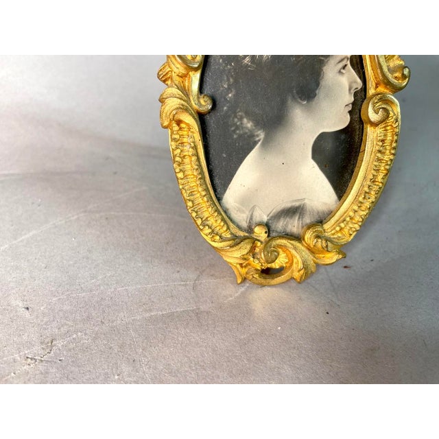 19thC European Louis XVI Gold Bronze Picture Frame For Sale - Image 4 of 9