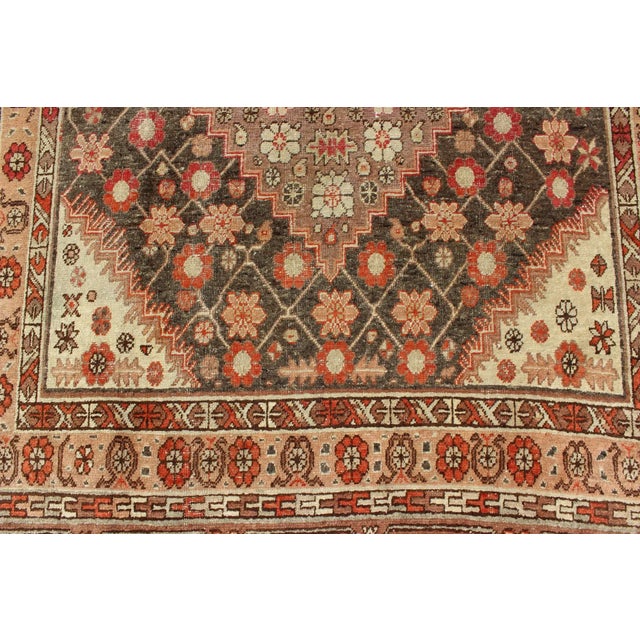 1920s Antique Khotan Medallion Rug in Neutrals With Floral Motifs All-Over 6'4" X11'6" For Sale - Image 5 of 10