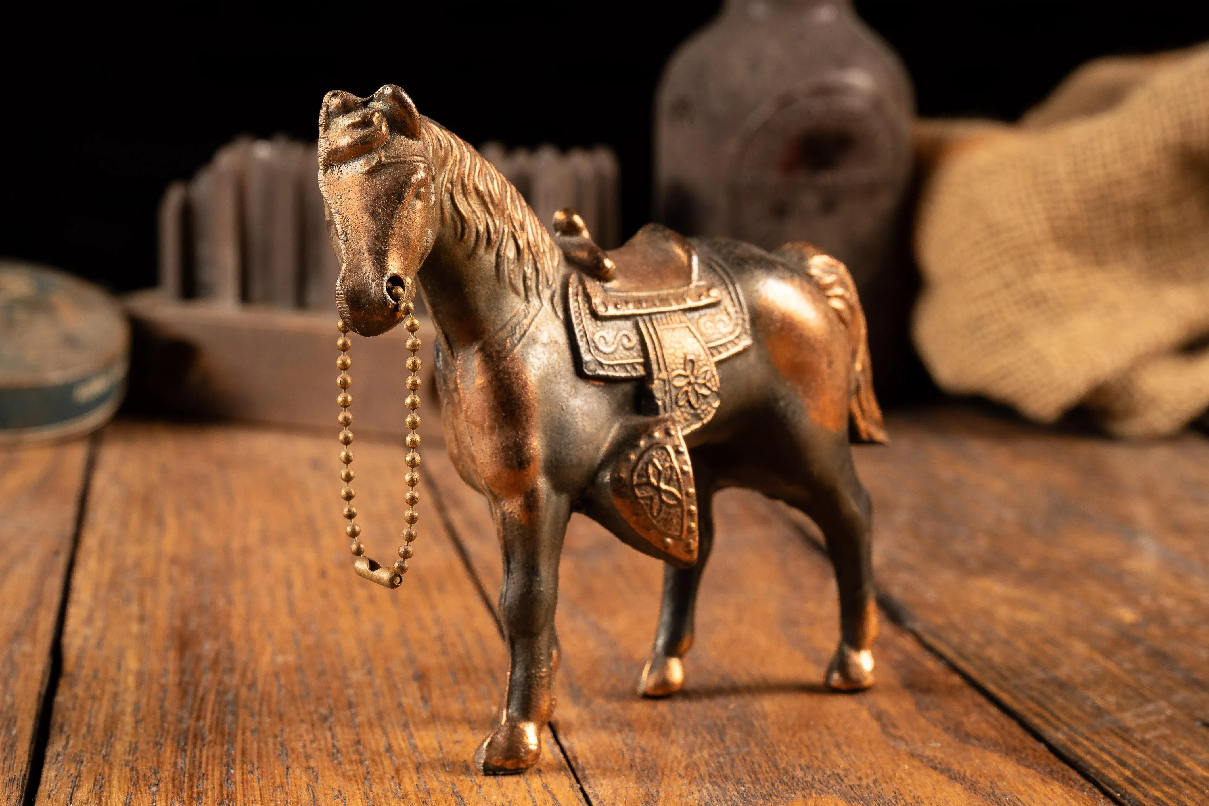 Vintage 1930s Japanned Copper Horse Figurine | Chairish