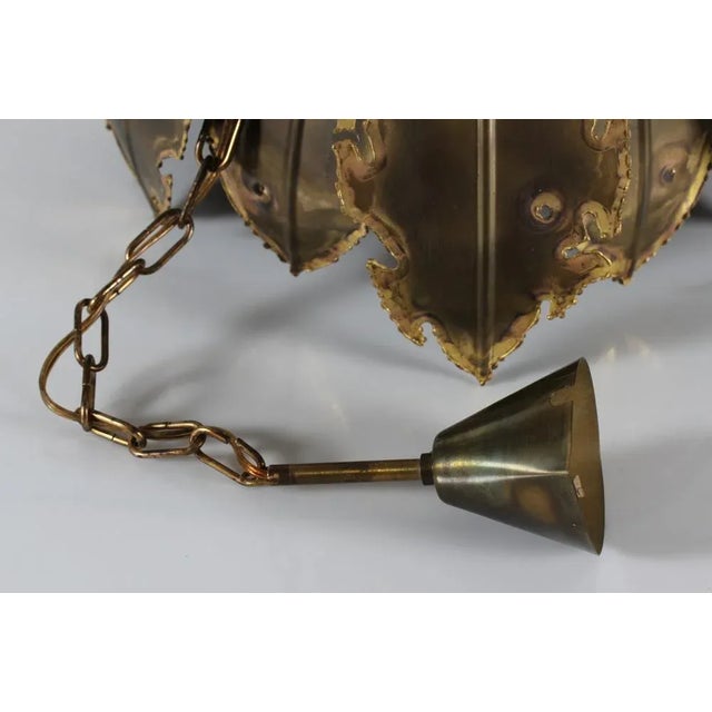 Mid-Century Modern Brutalist Brass Onion Pendant by Svend Aage Holm Sørensen, Denmark, 1960s For Sale - Image 3 of 8