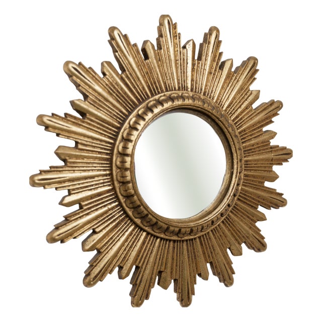 Vintage Convex Witchs Eye Sunburst Mirror, 1960s For Sale