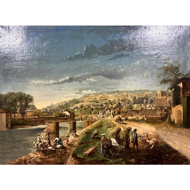 French School Artist, Riverbank, Late 1800s, Oil on Canvas For Sale - Image 6 of 7
