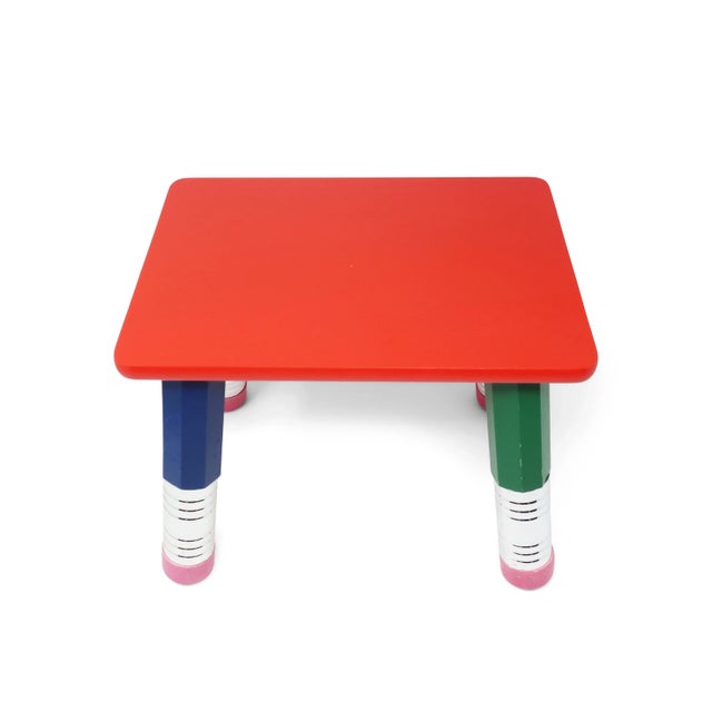 Wood Vintage 1980s Pierre Sala Pencil Stool For Sale - Image 7 of 7