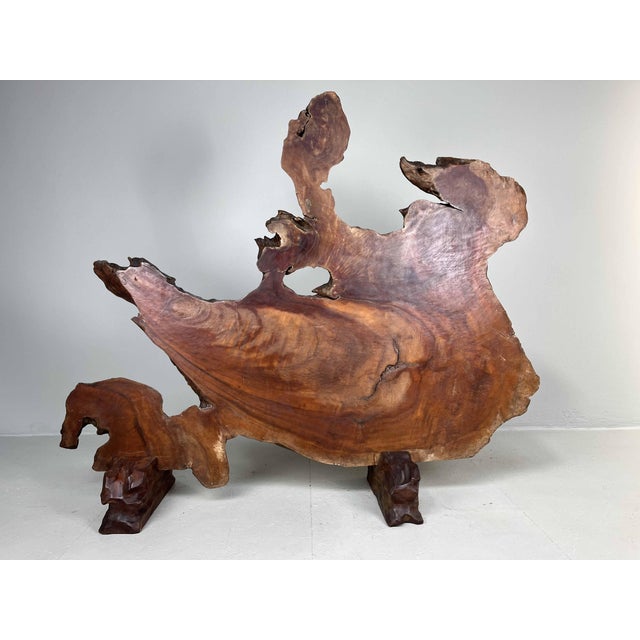 Japanese Carved Tsuitate in Rootwood For Sale - Image 17 of 18