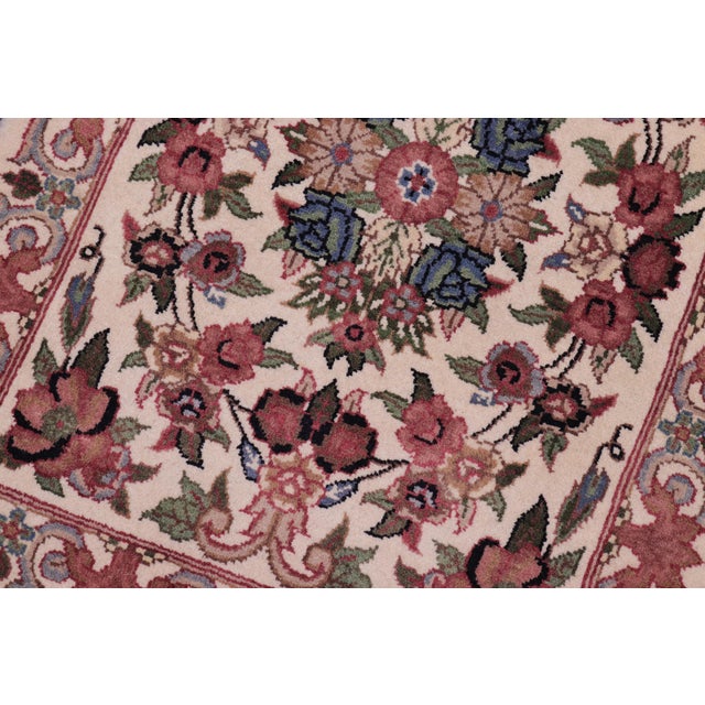 Shabby Chic Shabby Chic Pak-Persian Beige/Green Wool Rug - 1'7'' X 2'3'' For Sale - Image 3 of 9