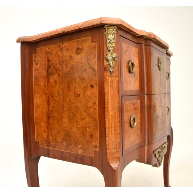 Antique French Marble Top Inlaid Commode, 1890 For Sale - Image 11 of 13