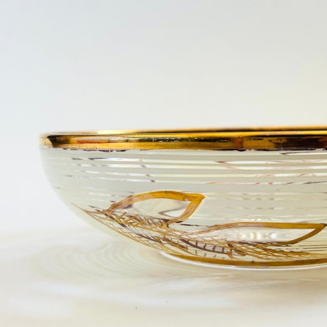 Glass Mid Century Glass Leaf Bowl For Sale - Image 7 of 9