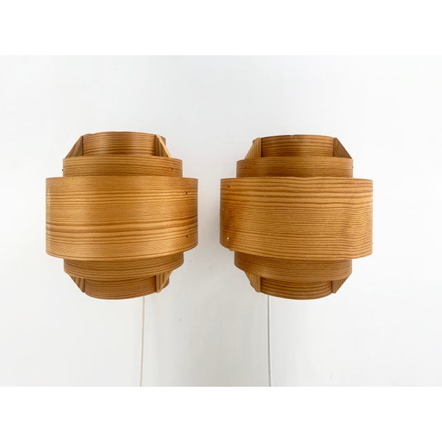 Wall Lights V-327 in Pinewood by Hans-Agne Jakobsson for Ab Markaryd, 1960s, Set of 2 For Sale - Image 15 of 16