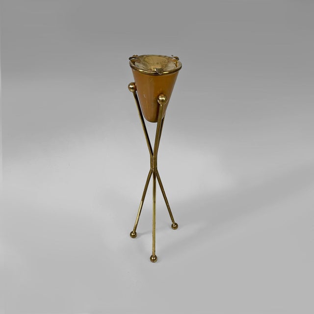 Mid-Century Modern Mid-Century Modern Floor-Standing Ashtray in Brass, Italy, 1950s For Sale - Image 3 of 18
