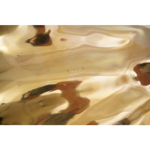 1800`s Antique Italian Majolica Bowl Gold Glazed Giant Shell by Fabbrica Ferniani Faenza For Sale - Image 12 of 13