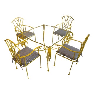 1960s Regency Outdoor Dining Set of 5 For Sale
