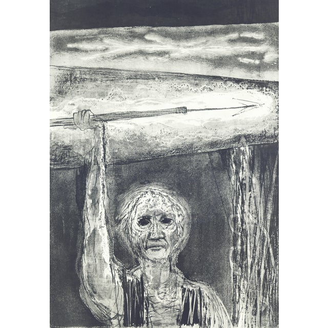 Original lithograph by Benton Spruance from the portfolio "Moby Dick - The Passion of Ahab" printed by The Meriden Gravure...