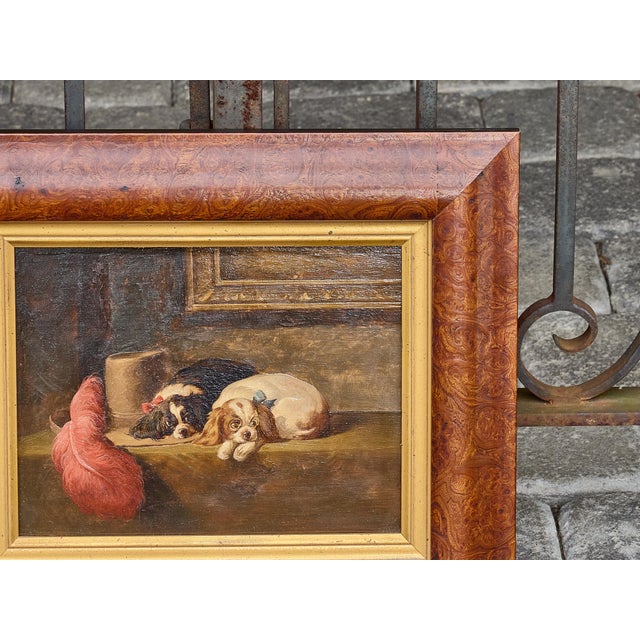 Oil on Board Painting of King Charles Spaniels After Landseer, circa 1900 For Sale In Atlanta - Image 6 of 12