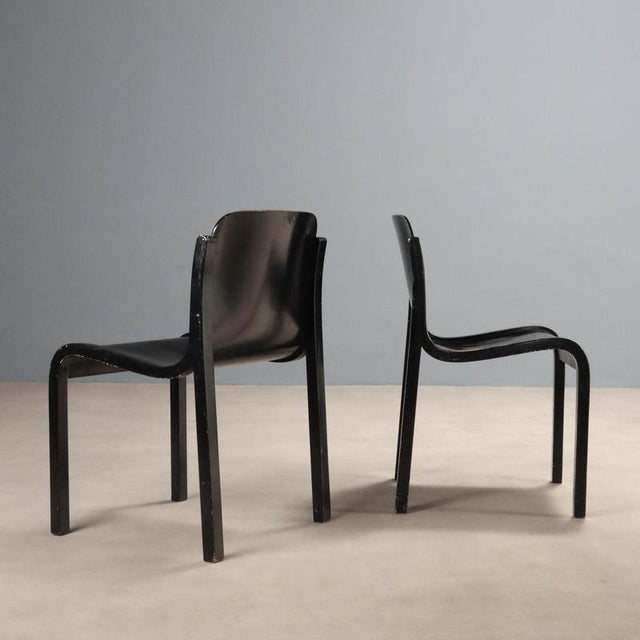 Black Mito Chairs by Carlo Bartoli for T70, 1970s, Set of 6 For Sale - Image 8 of 9