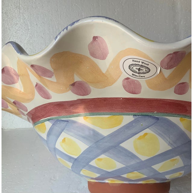 2000 - 2009 Mackenzie Childs 17.5” Extra Large Serving Bowl For Sale - Image 5 of 6