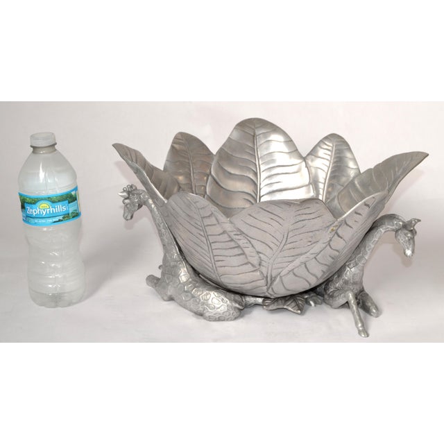 Metal Arthur Court 2004 Safari Collection Giraffe Ice Bucket Aluminum Wine Cooler For Sale - Image 7 of 14