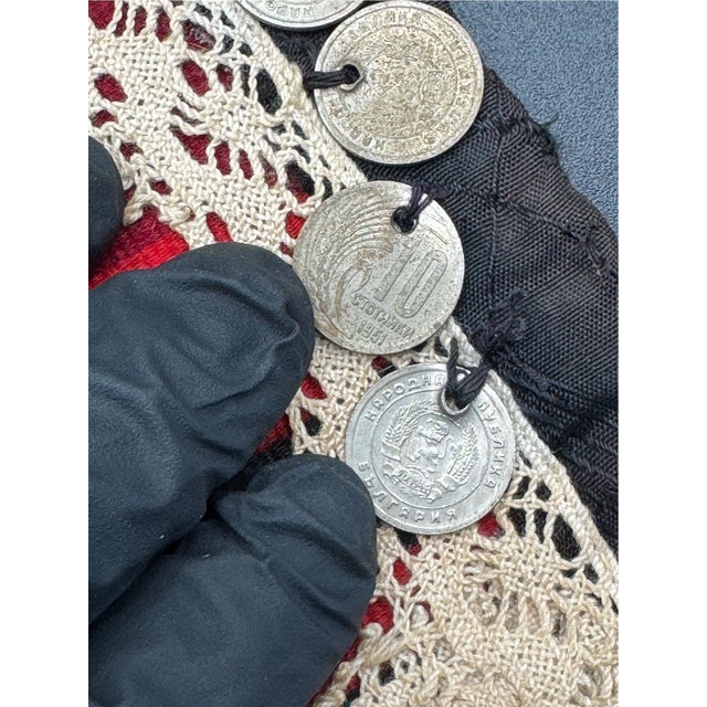 Vintage Bulgarian Folk Costume Apron, Prestilka For Sale - Image 12 of 17