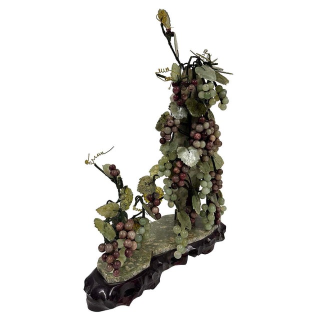 Mid 20th Century Mid-20th Century Chinese Jade Grape Vine Sculpture For Sale - Image 5 of 12