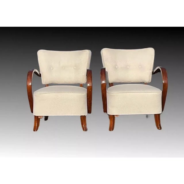 Mid-Century Modern Set of Art Deco Armchairs H-237 by Jindřich Halabala for Up Závody For Sale - Image 3 of 11