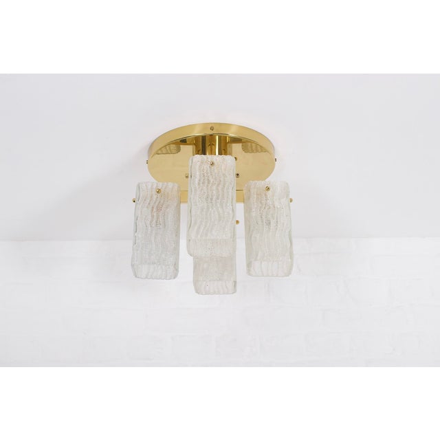 Vintage Ceiling Light in Brass and Murano Glass, 1970s For Sale - Image 10 of 10