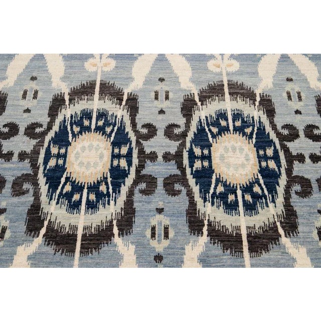 21st Century Modern Transitional Wool Afghan Rug For Sale - Image 9 of 12