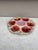 Rare 19th Century, English Majolica Oyster plate by Samuel Lear. Red flowers.