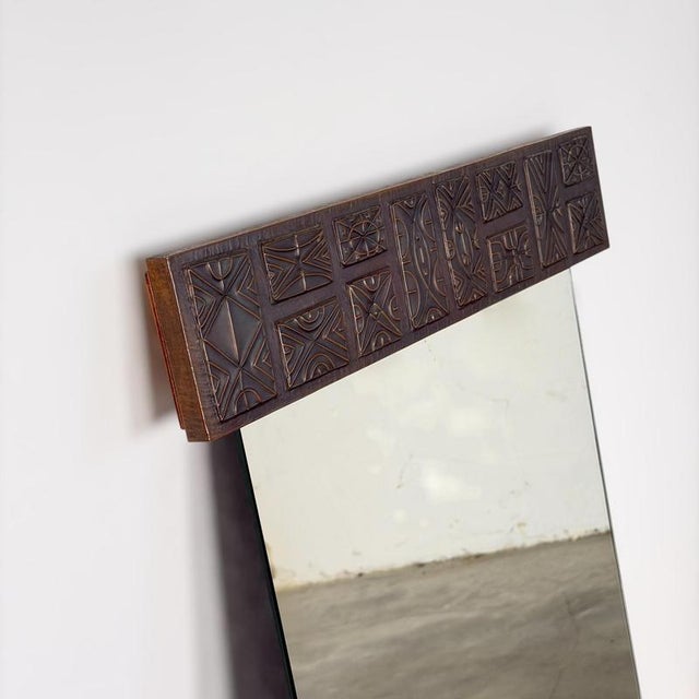 Large Handcrafted Copper Wall Mirror attributed to Santambrogio & De Berti, Italy, 1965 For Sale - Image 3 of 13
