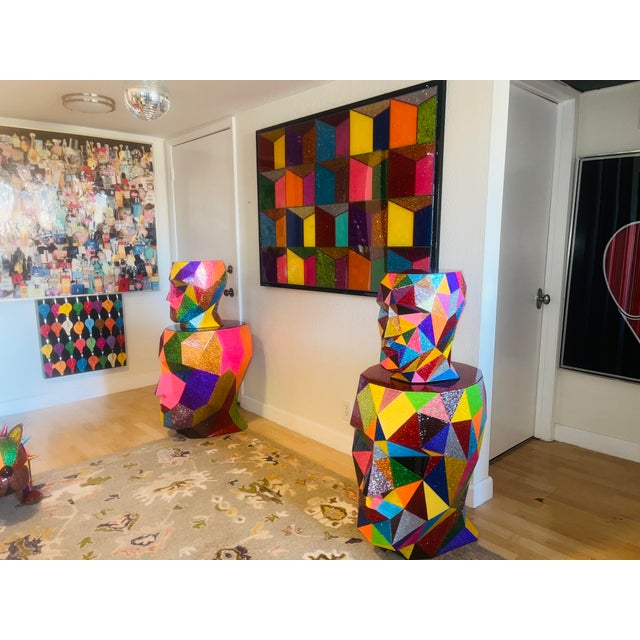 "Futuristic Rio Slum" Contemporary Original Mixed-Media Painting by Mauro Oliveira For Sale - Image 12 of 13